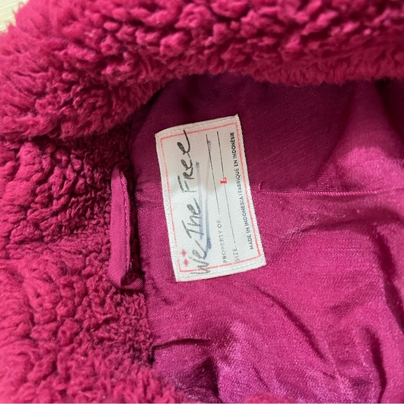 FREE PEOPLE Womens So Cozy Slouchy Moto Jacket Fuzzy Fleece Size Large - Picture 5 of 9